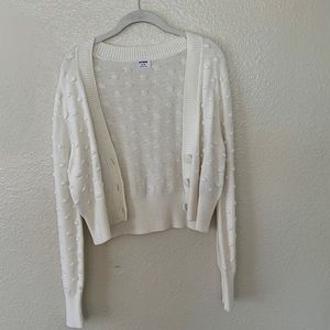 cotton on white cardigan with texture